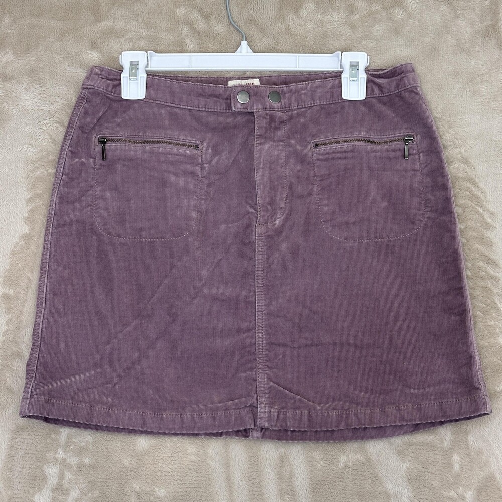 Mossimo Supply Co Skirt Womens 10 Purple Corduroy Straight Mini Zip Pockets